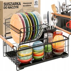 RETOO Edényszárító Evőeszközök Bögrék Kétszintes Csepegtető Tálcával Álló Nagy (R-O1003)