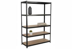 MAMUTEX Lakkozott fém állvány Mamutex Standard 1800x1200x600 mm - 5 polc, teherbírás 875 kg, fekete