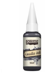  Pentart alkoholos média tinta, 20 ml. Fekete