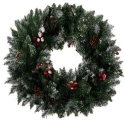  ISO TRADE Díszített karácsonyi koszorú 45 cm - havas (22302)