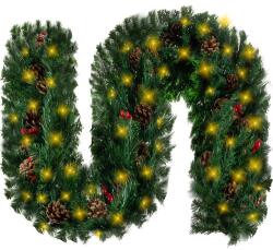  ISO TRADE Gazdagon díszített karácsonyi füzér 2, 7 m elemes LED lámpákkal (22322)