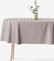 Goldea ovális ünnepi damaszt terítő - szürkésbarna csíkos 140 x 220 cm