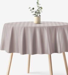 Goldea kör alakú damaszt terítő - szürkésbarna csíkos Ø 220 cm