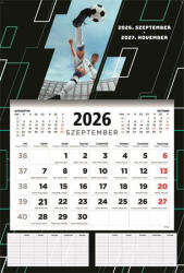 TopTimer Naptár, fali, diák, 2026/2027 tanév, TOPTIMER, "Foci (27D7630-000)