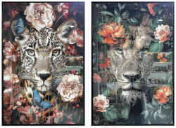 AdTrend Set 2 tablouri decorative olegrafie lacuita multicolora Leu 2 x 60 x 90 cm (119606)