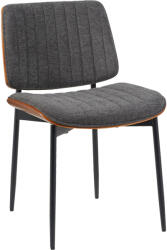 FDY Scaun Bucatarie/Dining Kelly Placat Cu Lemn Finisaj Nuc, Tapiterie Textil Gri