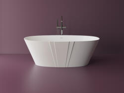Foglia Cada freestanding ovala, compozit alb lucios, 167x89.7x55.5 cm, Foglia Manor (640427171103)