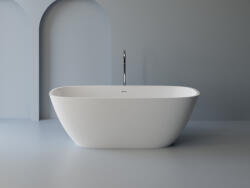 Foglia Cada freestanding dreptunghiulara, compozit alb mat, interior lucios, 150x73.6x50.7 cm, Foglia Aura (637723151003)
