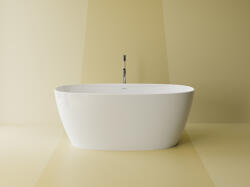 Foglia Cada freestanding ovala, compozit alb mat, interior lucios, 160x78.7x61.5 cm, Foglia Lumia (625404161103)