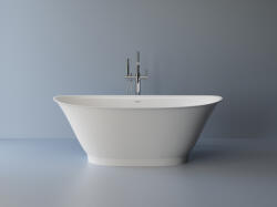 Foglia Cada freestanding ovala, compozit alb lucios 163x80x60 cm, Foglia Prisma (625415161103)