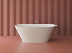 Foglia Cada freestanding ovala, compozit alb mat, interior lucios, 167x83.1x62.5 cm, Foglia Moonstone (631299171103)