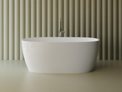 Foglia Cada freestanding ovala, compozit alb lucios, 160x70x61.5 cm Foglia Nova (600181161103)