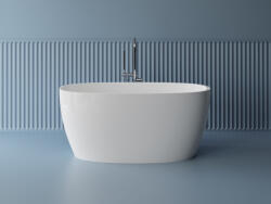 Foglia Cada freestanding ovala, compozit alb lucios, 140x70x61.5 cm Foglia Nova (637701141103)