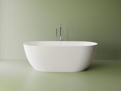 Foglia Cada freestanding ovala, compozit alb mat, interior lucios, 180x81.3x60 cm, Foglia Bellevue (625477181103)
