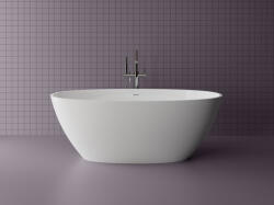 Foglia Cada freestanding ovala, compozit alb mat, interior lucios, 167.5x81.3x61 cm, Foglia Cashmere (637752171103)