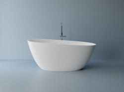 Foglia Cada freestanding ovala, compozit alb mat, interior lucios, 157x68x65 cm, Foglia Celestial (637768161103)