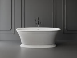 Foglia Cada freestanding ovala, compozit alb mat, interior lucios, 167x83x62.5 cm, Foglia Millesime (631288171103)