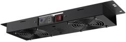 Mirsan Unitate ventilare 1U pentru rack 19" 2 ventilatoare, cu termostat negru RAL9005 Mirsan MR. FAN2WT. 01 (VTU-FAN-MRFAN2WT01-MRS)