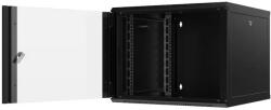 Mirsan Dulap rack perete 19" 9U 565x443x600mm negru asamblat, usa sticla, panou lateral detasabil Mirsan MR. WTC09U60MN. 01_KYK (CABW-9U-MRWTC09U60MN01KYK-MRS)