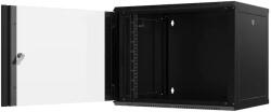 Mirsan Dulap rack perete 19" 9U 565x443x450mm negru asamblat, usa sticla, panou lateral detasabil Mirsan MR. WTC09U45MN. 01_KYK (CABW-9U-MRWTC09U45MN01KYK-MRS)