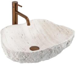 Rea Isla Shiro 49x37 cm pultra ültethető kőhatású mosdó, fehér REA-U0642 (REA-U0642)