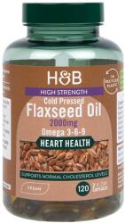 Holland & Barrett Ulei de In - Presat la Rece, de Înaltă Rezistență, 2000mg - 120 vcaps