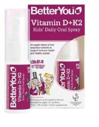 BetterYou Spray oral zilnic pentru copii cu vitamina D+K2, aromă de gumă de mestecat și afine - 15 ml