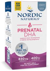 Nordic Naturals Prænatal DHA, 830 mg Omega-3 + 400 IU D3 uden smag - 90 bløde kapsler