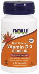 NOW Vitamina D-3 - 5000 UI · 240 softgeluri