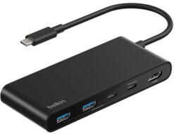 Belkin - CONNECT 7 portos USB-C dokkoló dupla USB-C porttal - AVC023HQBK (AVC023HQBK)