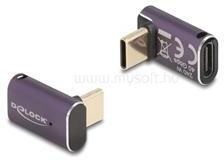 Delock USB Adapter 40 Gbps USB Type-C PD 3.1 240 W csatlakozódugóval - csatlakozóhüvellyel, ívelt 8K 60 Hz fém (DL60289) (DL60289)