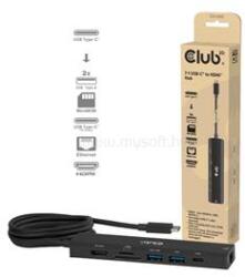Club 3D Notebook Dokkoló - CSV-2555 (140W, USB-C to 4K60Hz HDMI, USB-C, RJ-45, 2x USB-A, MicroSD, SD) (CSV-2555) (CSV-2555)