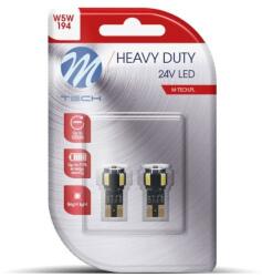 m-tech HEAVY DUTY W5W W2.1x9.5d 4LED, 24V, fehér, 2 db (LB9804W)