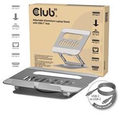 Club 3D Notebook Állvány - CSV-2554 (100W, 4K60Hz HDMI, 3x USB-C, RJ-45, 2x USB-A) (CSV-2554) (CSV-2554)