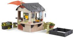 Smoby Căsuță cu nisipar Mud Cooking House Life Smoby cu blat de lucru extensibil cu filtru UV protector, potrivită de la 24 luni (SM810303-C) Casuta pentru copii