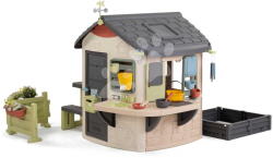 Smoby Căsuță cu spațiu de joacă cu nisipar lângă intrarea din spate Mud Cooking House Life Smoby cu suprafață de lucru extensibilă cu filtru UV de la 24 de luni (SM810303-H) Casuta pentru copii