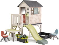 Smoby Casă pe piloni cu spațiu de ședere House On Stilts Life Smoby cu tobogan și filtru UV (SM810301-A) Casuta pentru copii