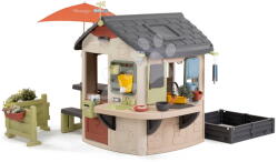 Smoby Căsuța de joacă cu lampă deasupra intrării Mud Cooking House Life Smoby cu blat de lucru extensibil cu filtru UV pentru copii de la 24 luni (SM810303-E) Casuta pentru copii