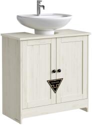 SONGMICS Rusztikus fehér mosdó alatti szekrény állítható polccal, szerszám nélkül (BBC223WJ01)