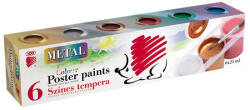 ICO Tempera készlet, tégelyes, ICO Süni, 6 különböző metal szín (TICSUTEM6M) (7270118006)