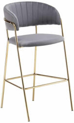  Design bárszék, szürkésbarna Velvet szövet/gold króm arany, DASMIN TYP 2 | Szürke | Szövet (0000401868)