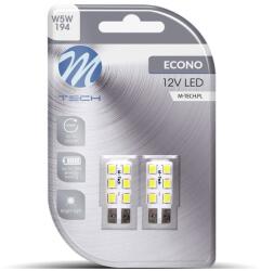 m-tech W5W W2.1x9.5d 6LED fehér, 2 darab, LB083W (LB083W)