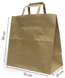 Label Print Pungi de hartie cu maner banda, 32+22 x 28 cm, hartie natur 80g (AJ800512798)