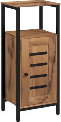 Kleankin Dulap inferior pentru baie cu ușă cu lamele structură din oțel nișă deschisă 37 x 30 x 85 cm maro rustic | Aosom Romania (834-592V00BN)