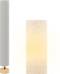 HomCom Lampadare de podea pentru living cu abajur din in, comutator de picior, 2 x dulie E27, 120 cm, gri | Aosom Romania (B31-027V90GY)