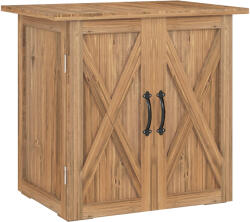Outsunny Dulap de Exterior din Lemn cu 2 Uși, Căsuță de Grădină pentru Unelte cu Acoperiș Impermeabil, 77x55x72 cm, Maro | Aosom Romania (84G-109V00BN)