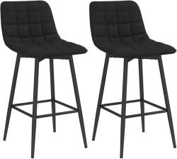 HOMCOM Set 2 Scaune cu Spătar și Suport pentru Picioare, Scaune cu Spătar din Material de Catifea, 45x47x84 cm, Negru | Aosom Romania (835-271V00BK)