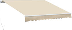 Outsunny Copertină Rabatabilă Exterior, Copertină Extensibilă, Copertină Tip Roll-Up cu Deschidere Manivelă, 350x250 cm, Crem | Aosom Romania (840-174V00CW)