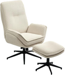 HOMCOM Fotoliu tapițat rotativ cu taburet, fotoliu recliner modern pentru living, dormitor, birou de acasă, Bej | Aosom Romania (83B-097V00BG)