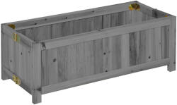 Outsunny Jardinieră din Lemn Pliabilă Jardinieră Ridicată pentru Culturi Legume Flori în Curte Balcon Terasă 70x30x25 cm Gri | Aosom Romania (845-652V00GY)